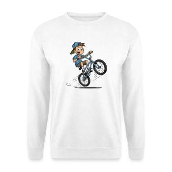 Cycliste de jeux de mots à vélo à peine sans vélo - Sweat-shirt Unisexe - blanc - Devant