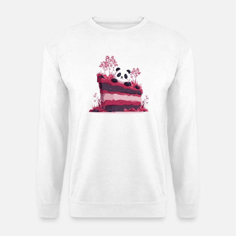 Panda on pink kitchen forest - Unisex Sweatshirt - white