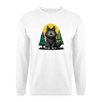 Wood wolf in the circle of the sun - Unisex Sweatshirt - white - Front