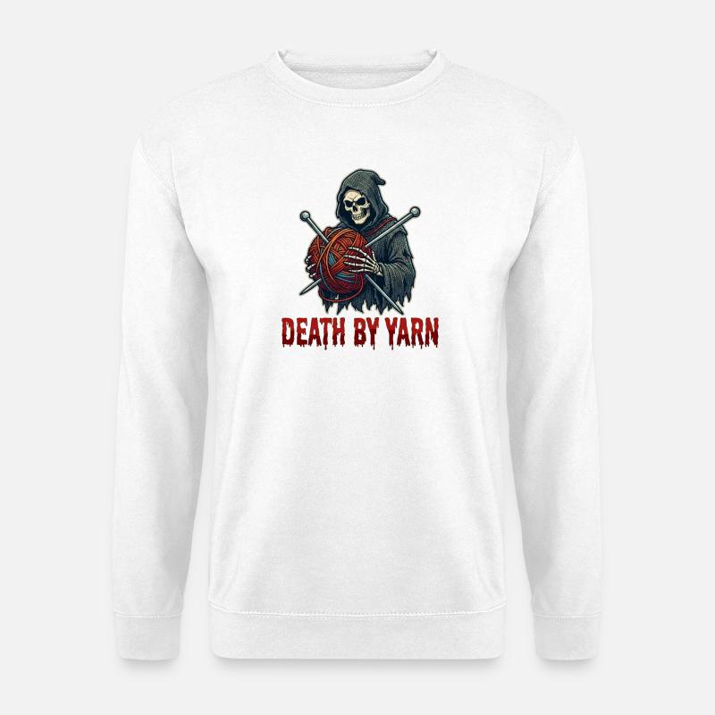 Death by Yarn Grim Reaper - Unisex Pullover - Weiß