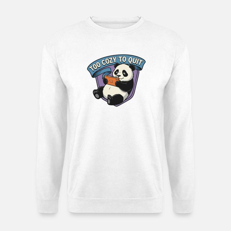 Too Cozy To Quit Panda - Unisex Pullover - Weiß