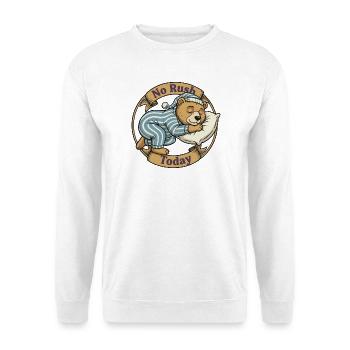 Kein Stress Heute – Bär im Pyjama - Unisex Pullover - Weiß - Vorne