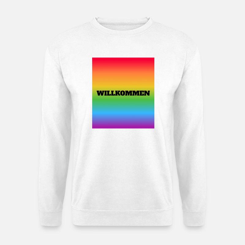 Willkommen Rainbow Welcome - Unisex Pullover - Weiß