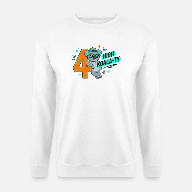 4e anniversaire de High Koala-Ty - Sweat-shirt Unisexe - blanc