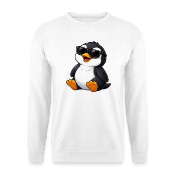 Pingouin cool avec des lunettes de soleil, joli dessin animé amusant - Sweat-shirt Unisexe - blanc - Devant