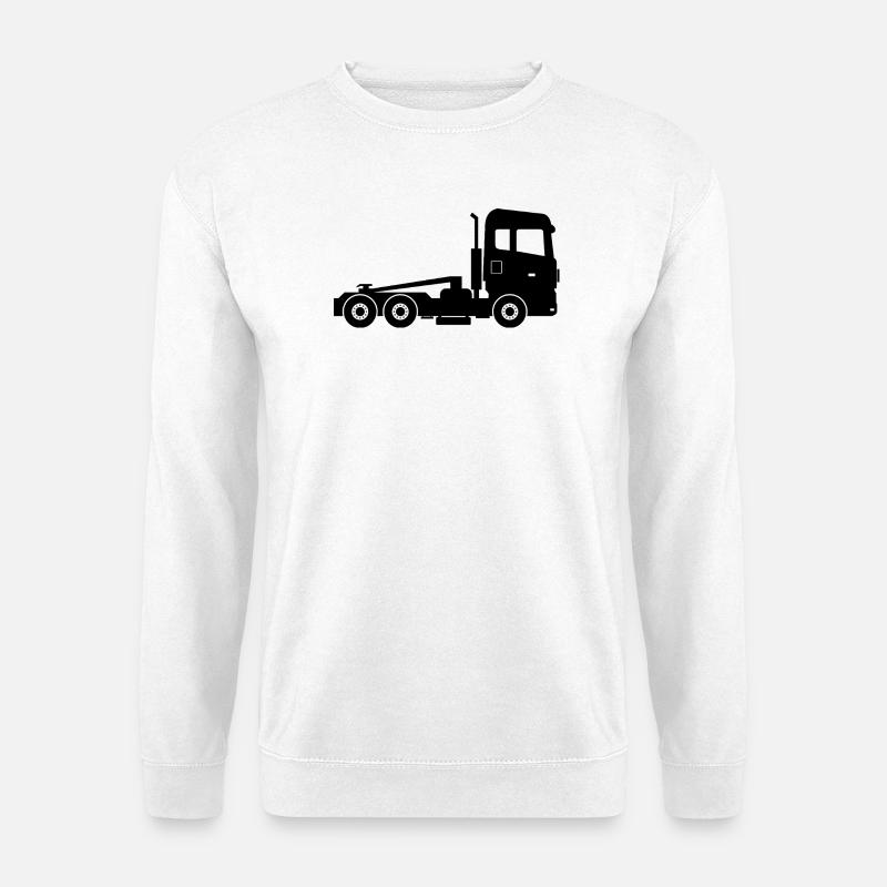 Sattelzug-Lastwagen - Unisex Pullover - Weiß