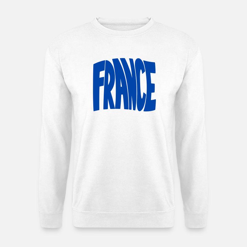Blaues Frankreich Logo - Unisex Pullover - Weiß