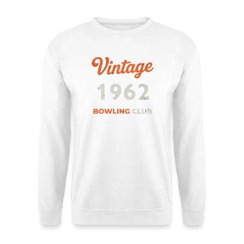 Vintage 1962 – Bowling Club Retro Geburtsjahr - Unisex Pullover - Weiß - Vorne