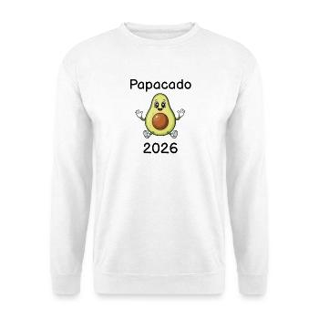 Papacado 2026 – Papa avocat enceinte - Sweat-shirt Unisexe - blanc - Devant