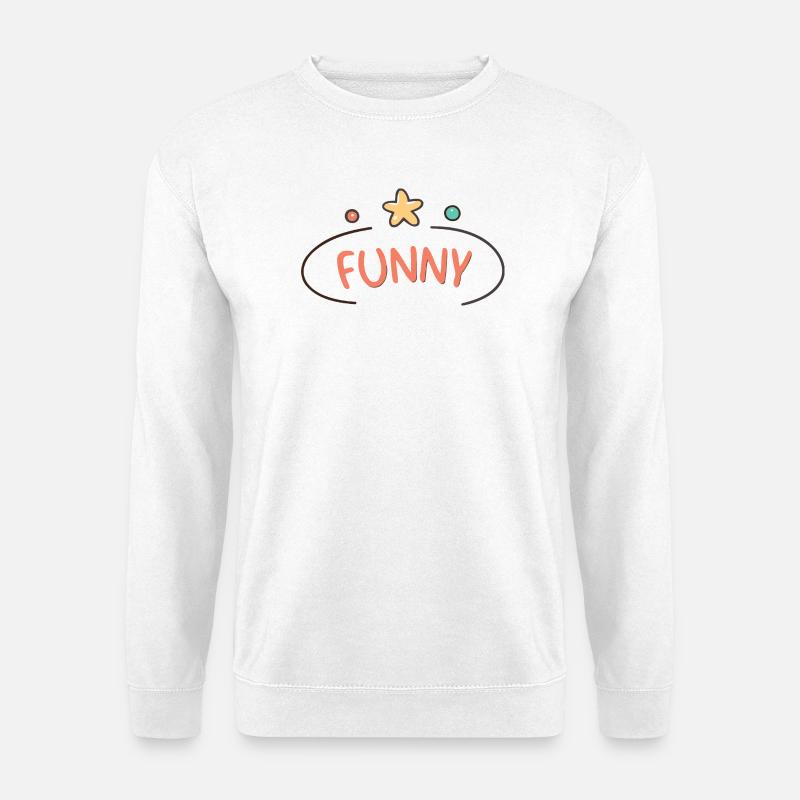 Lustige, verspielte Sternschrift - Unisex Pullover - Weiß