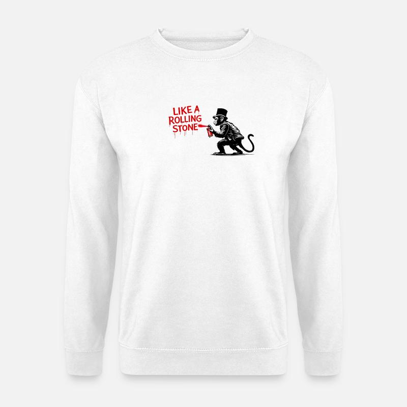 Comme un singe de Rolling Stone - Sweat-shirt Unisexe - blanc
