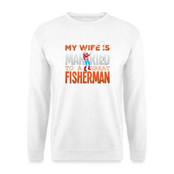 Angler Fischer Petrijünger Spruch Angeln Lustig - Unisex Pullover - Weiß - Vorne - Alina (178cm) & Michal (187cm)