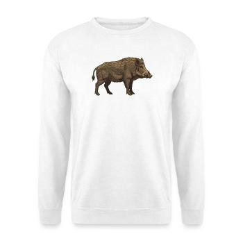 Chasse réaliste au sanglier sauvage brun - Sweat-shirt Unisexe - blanc - Devant