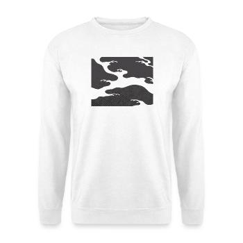 Gray Seigaiha – Japanese Wave Pattern  - Unisex Sweatshirt - white - Front