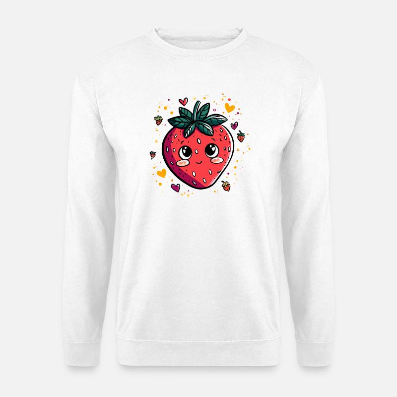 Kawaii Erdbeere - Unisex Pullover - Weiß