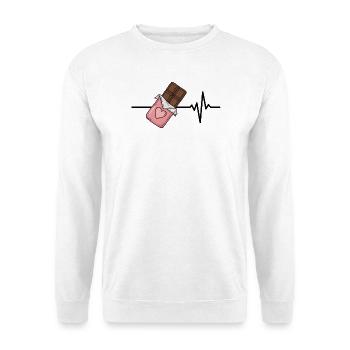 Chocolate is my life, heartbeat, chocolate love - Unisex Sweatshirt - white - Front