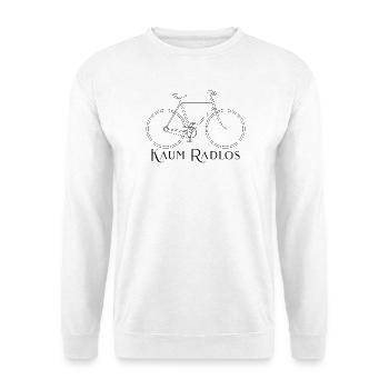 Hardly Wheelless – Minimal Bike Statement for Bikers - Unisex Sweatshirt - white - Front
