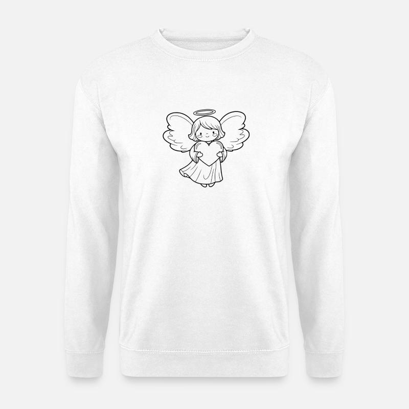 Schutzengel mit Herz Illustration - Unisex Pullover - Weiß