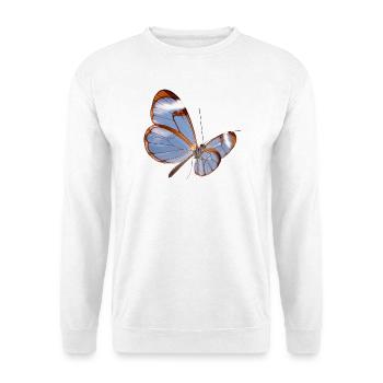 Conception transparente papillon Glasswing - Sweat-shirt Unisexe - blanc - Devant