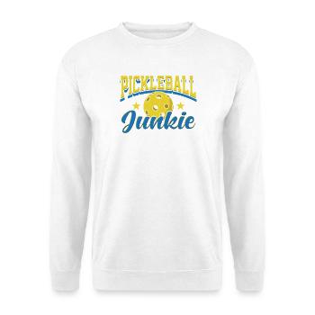 Pickleball Junkie Retro Sports Design - Unisex Pullover - Weiß - Vorne