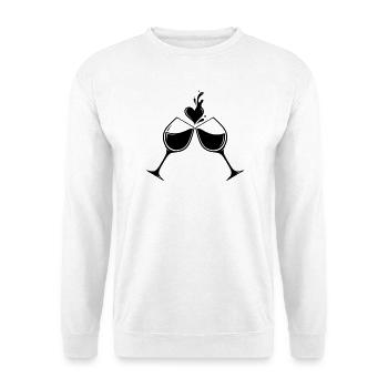 Wine Glasses Heart – Love & Enjoyment Design - Unisex Sweatshirt - white - Front