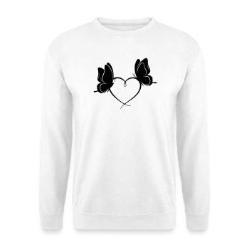 Cœur des papillons – Design amour & liberté - Sweat-shirt Unisexe - blanc - Devant