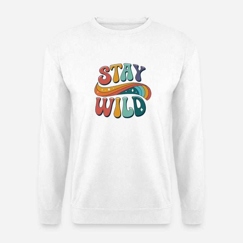 Stay Wild Regenbogenpalette - Unisex Pullover - Weiß