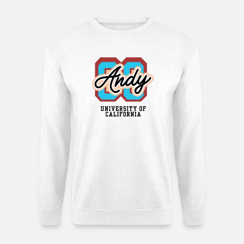 Andy Retro Varsity Emblem - Unisex Pullover - Weiß