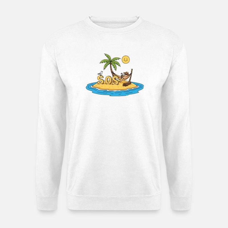 SOS – aus dem Paradies - Unisex Pullover - Weiß