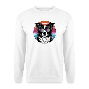 Retro dog with sunglasses - Unisex Sweatshirt - white - Front
