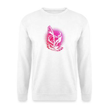 Direkte Windsurfing Aussage - Unisex Pullover - Weiß - Vorne - Alina (178cm) & Michal (187cm)
