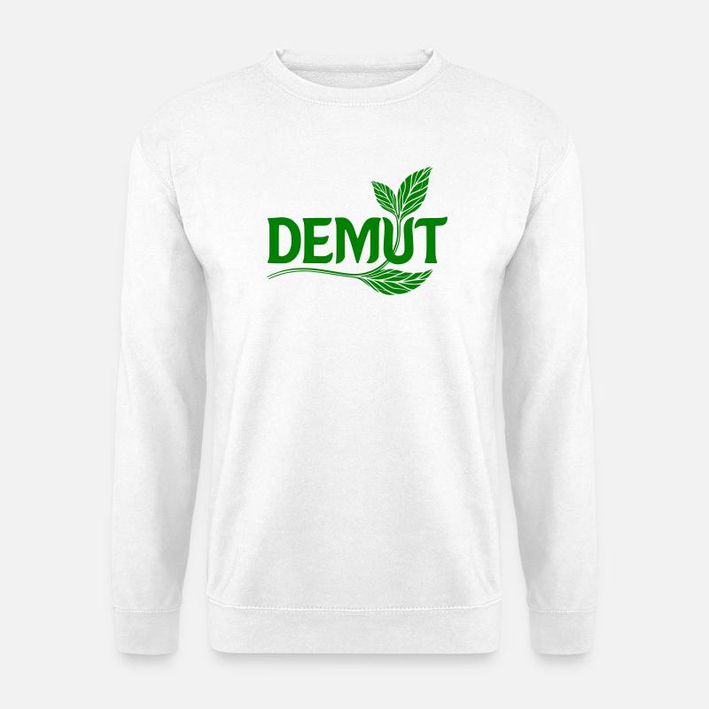 Demut Grünes Blattdesign - Unisex Pullover - Weiß