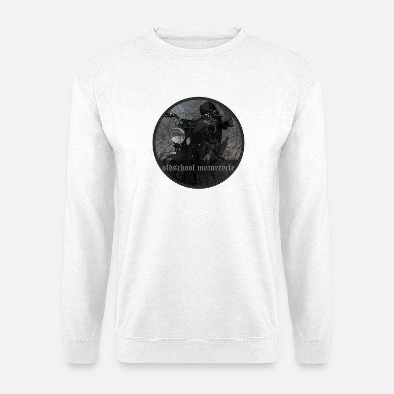 Oldschool Motorrad - Unisex Pullover - Weiß