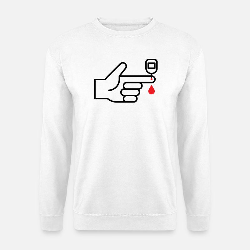 Blutzuckermessung, Blutzucker, Diabetes, Bluttest - Unisex Pullover - Weiß