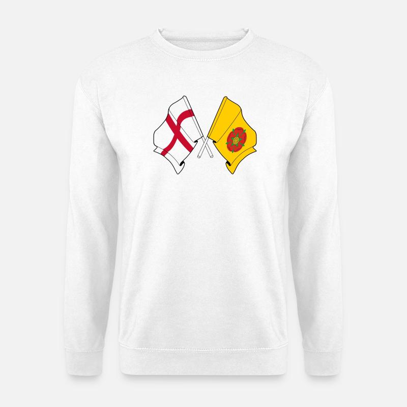 Lancashire & England Crossed - Unisex Pullover - Weiß