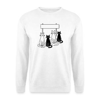 Waiting Cats Sign Personalizable Kids - Unisex Sweatshirt - white - Front
