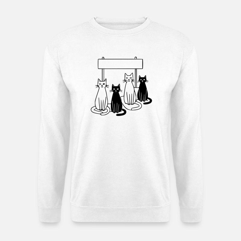 Waiting Cats Sign Personalizable Kids - Unisex Sweatshirt - white