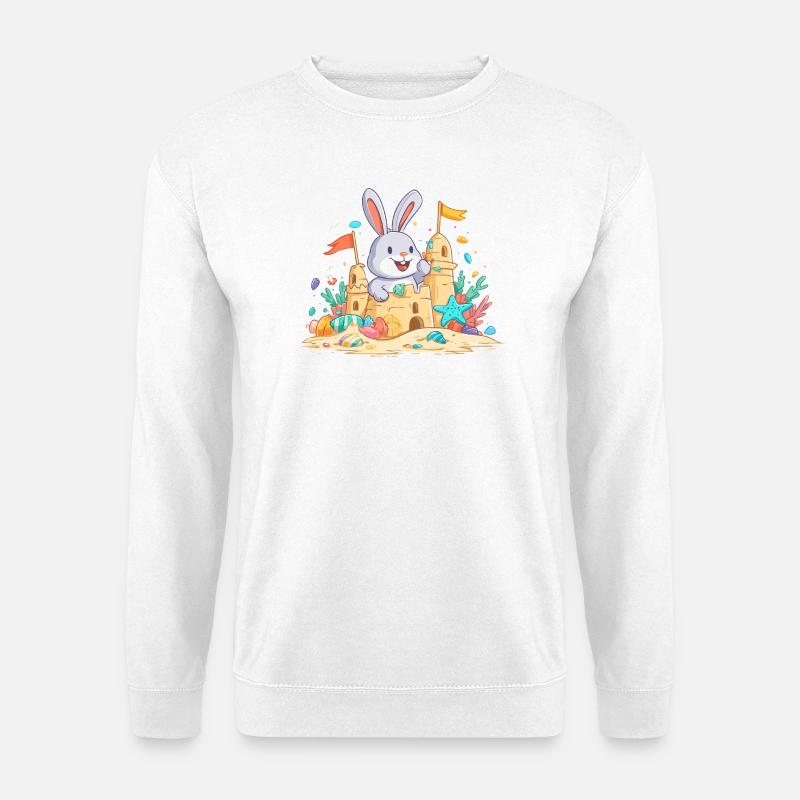 Summer bunny at the sandpit - Unisex Sweatshirt - white