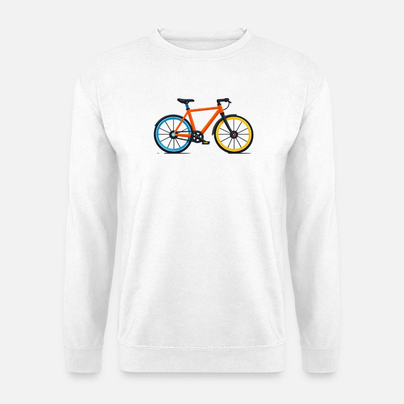 Buntes Fahrrad in Kontrastfarben - Unisex Pullover - Weiß