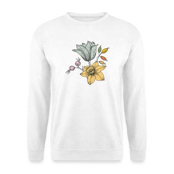Vintage Blossom Illustration - Sweat-shirt Unisexe - blanc - Devant