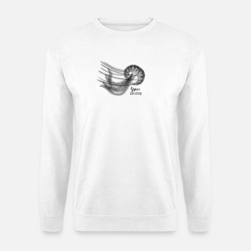 Qualle – anmutig, aber geizig - Unisex Pullover - Weiß