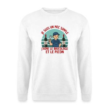 Simple DIY guy and funny humor aperitif - Unisex Sweatshirt - white - Front