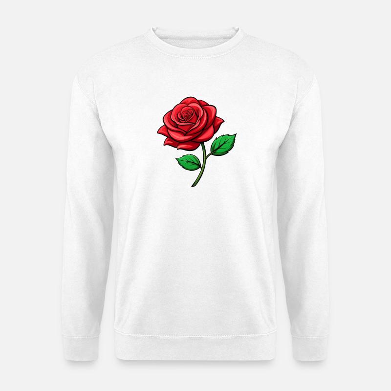 Rote Rose - Unisex Pullover - Weiß