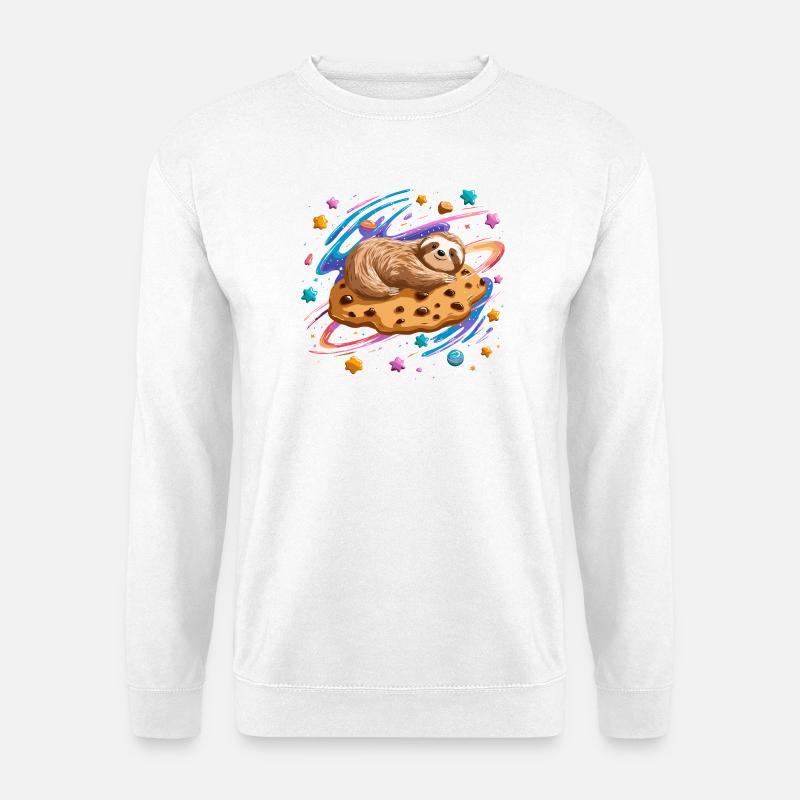 Space Sloth on Cookie - Unisex Sweatshirt - white