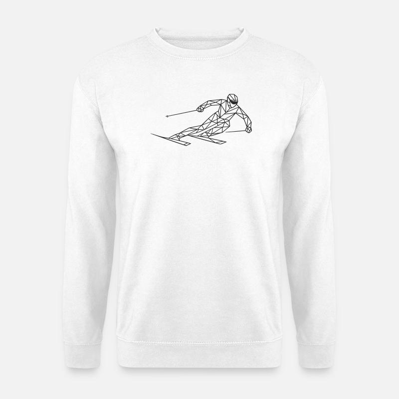 Geometrischer Skirennläufer - Unisex Pullover - Weiß