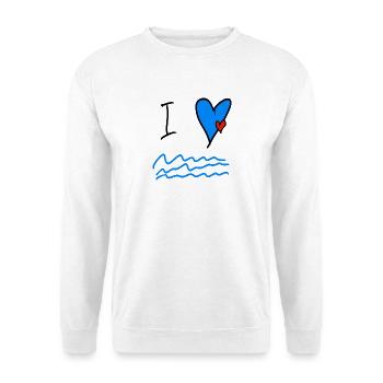 Sea Love Heart Waves Illustration - Unisex Sweatshirt - white - Front