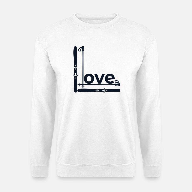 Winter Love Ski - Unisex Pullover - Weiß