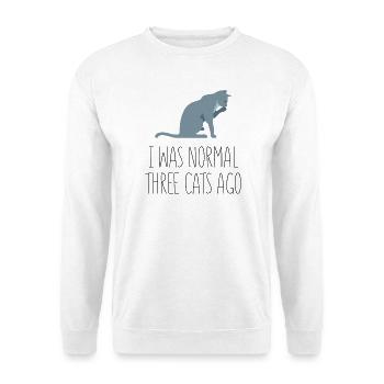 I Was Normal Three Cats Ago - Unisex Sweatshirt - white - Front