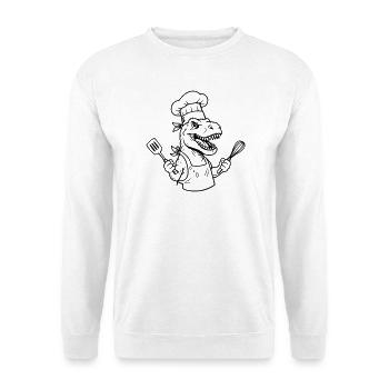 T-rex Cook - Unisex Sweatshirt - white - Front