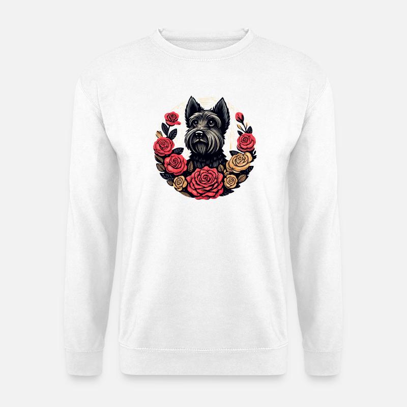 Terrier Rose Circle - Unisex Sweatshirt - white